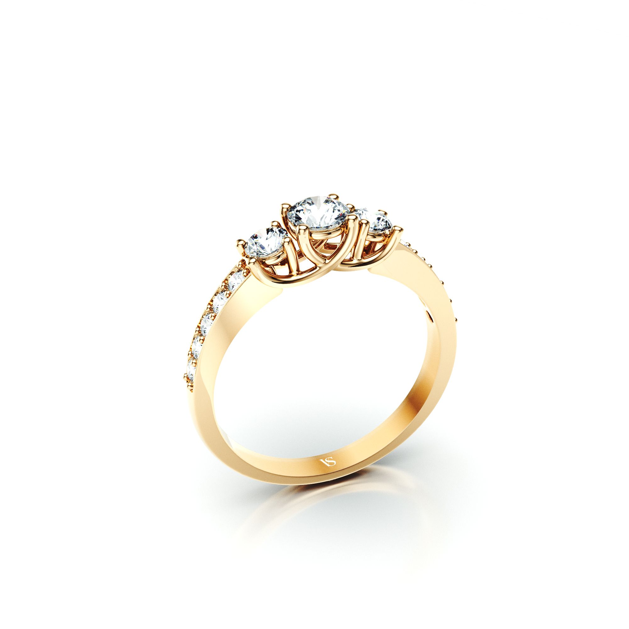 Zásnubní prsten VS031 – žluté zlato