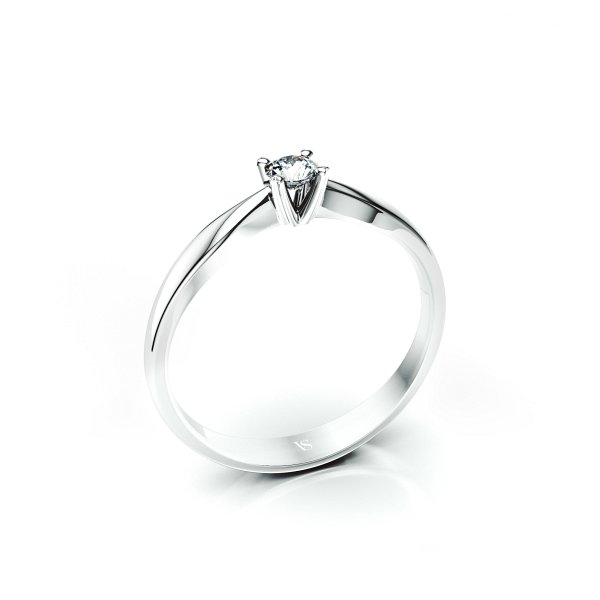 Zásnubní prsten VS059 – bílé zlato
