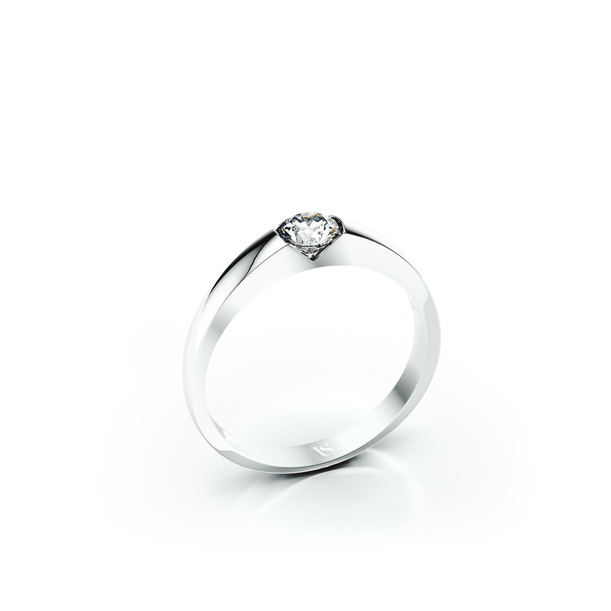 Zásnubní prsten VS063 – bílé zlato