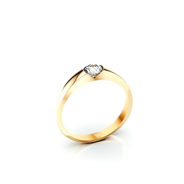 Zásnubní prsten VS063 – žluté zlato
