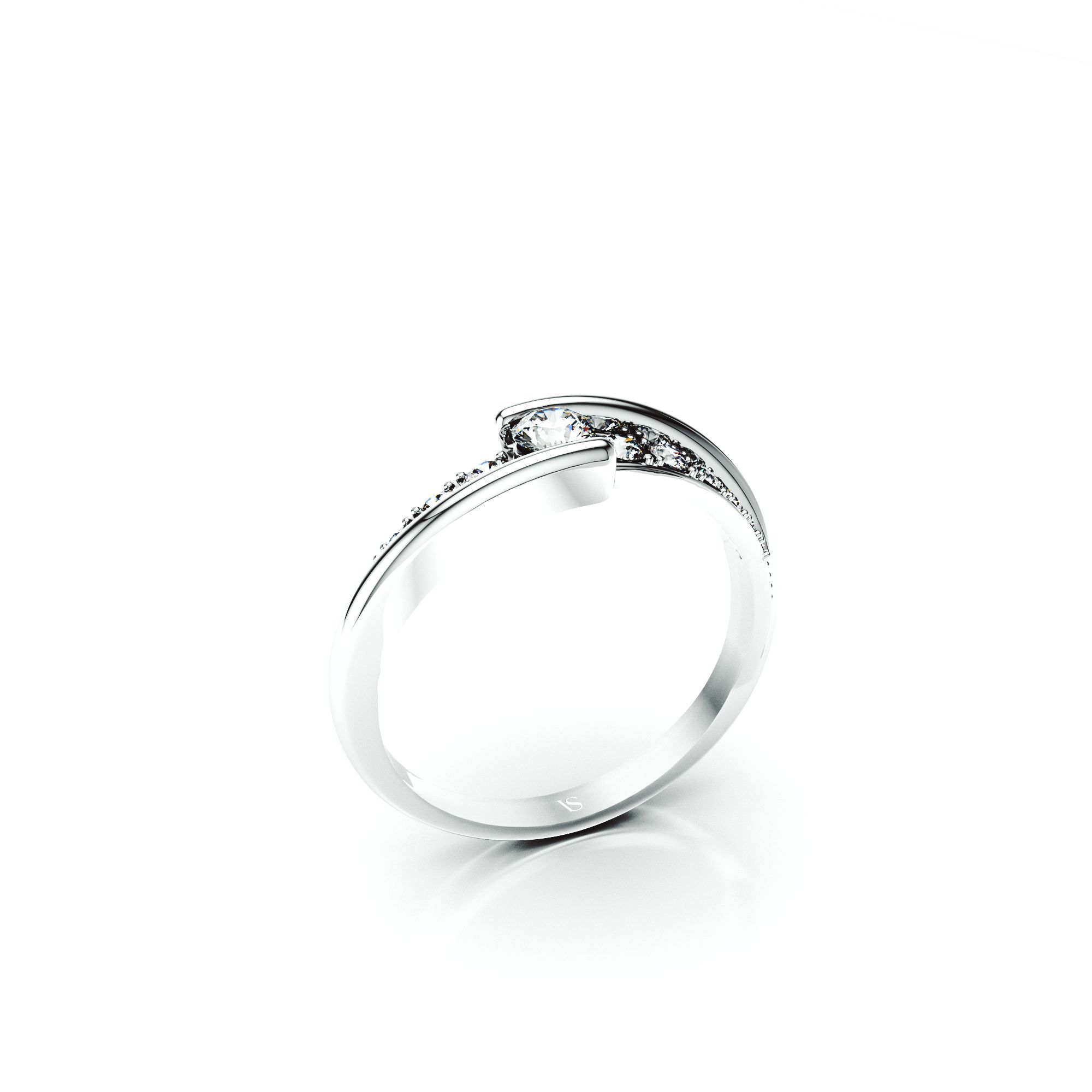 Zásnubní prsten VS064 – bílé zlato