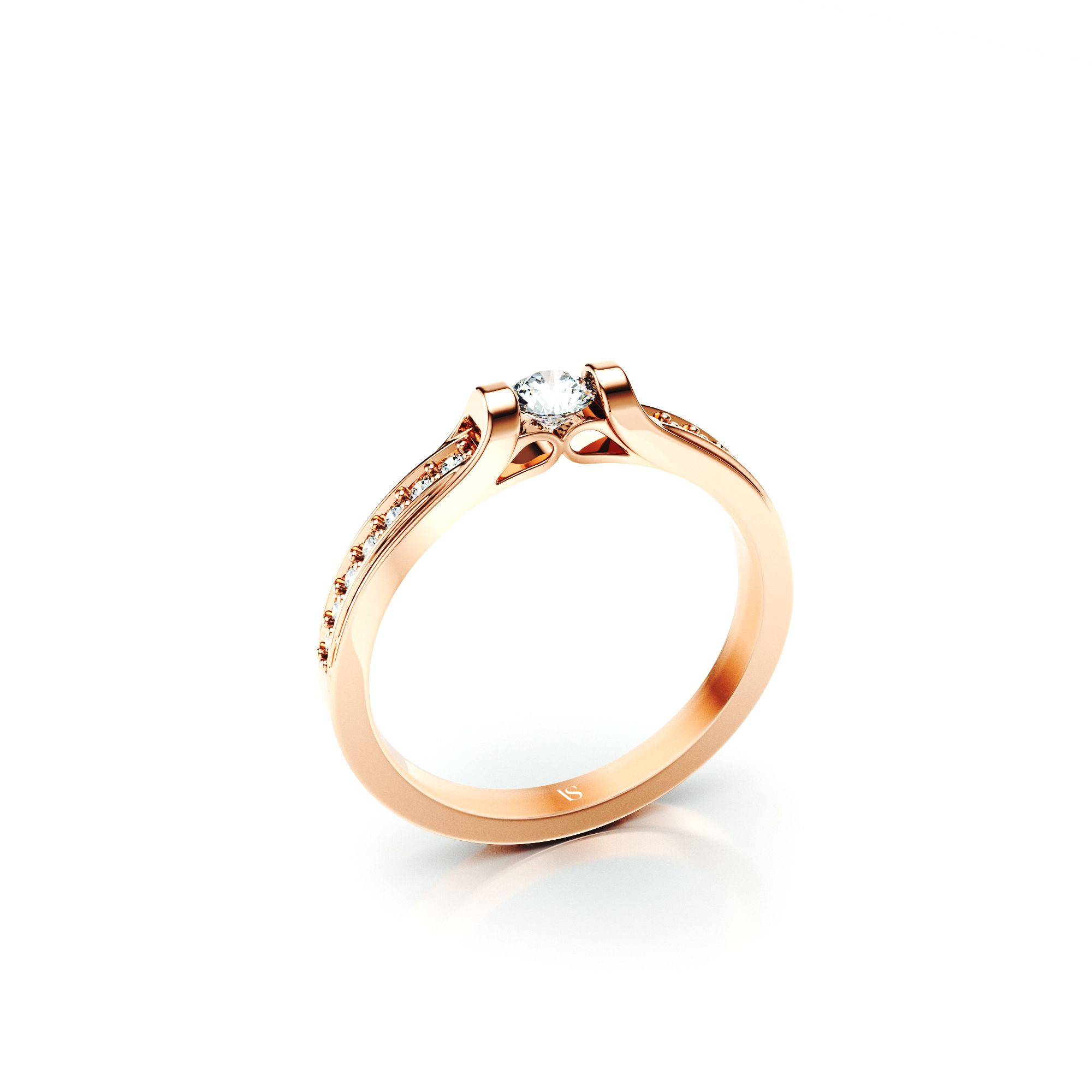 Zásnubní prsten VS065 – růžové zlato