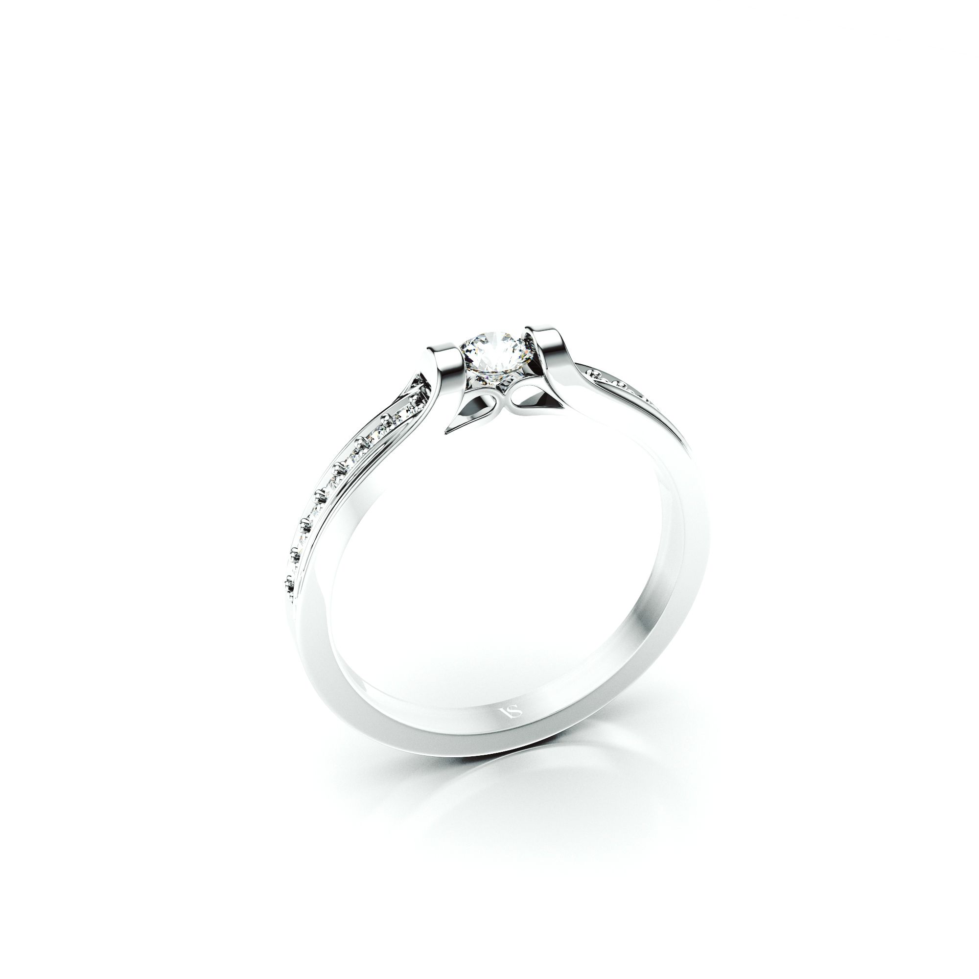 Zásnubní prsten VS065 – bílé zlato