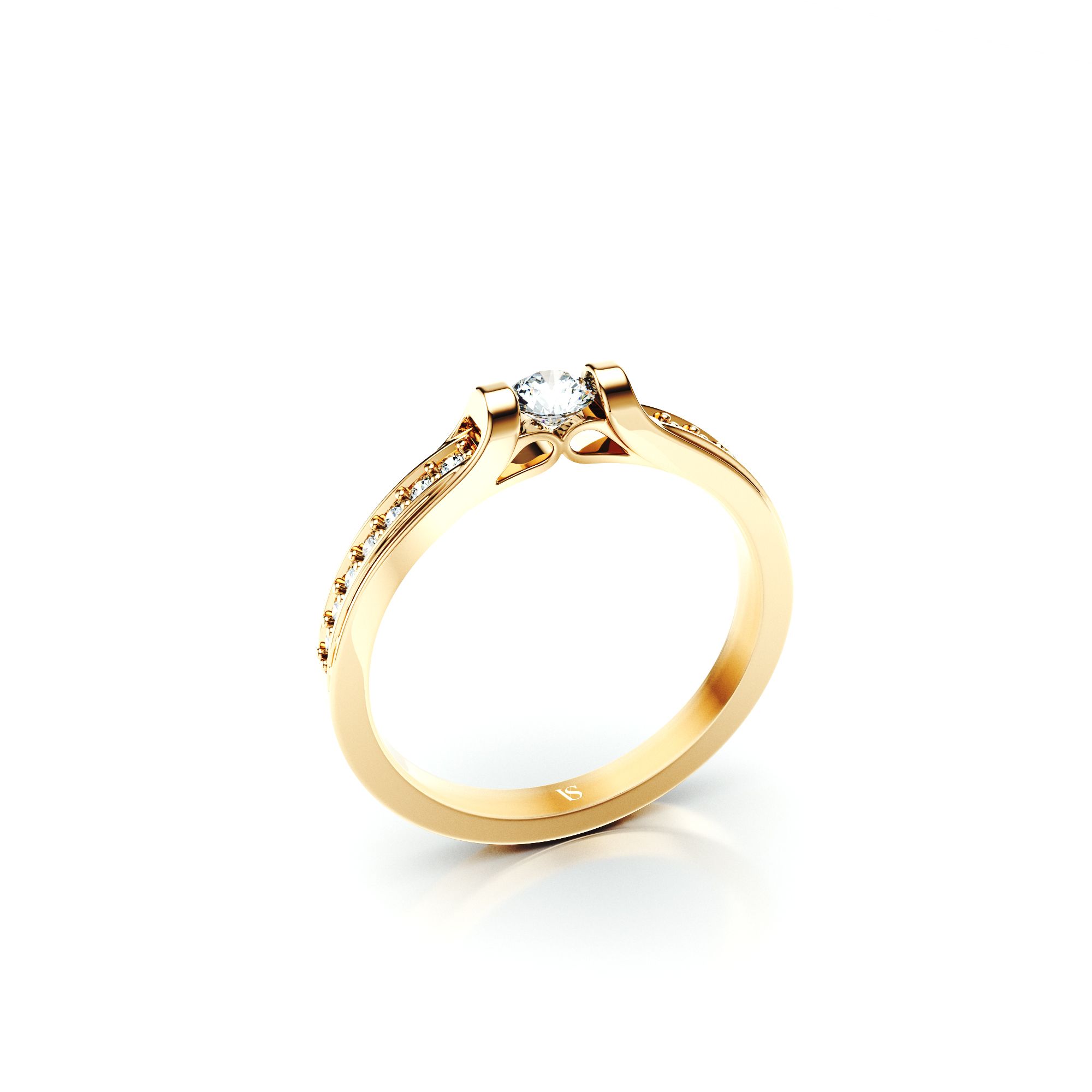 Zásnubní prsten VS065 – žluté zlato