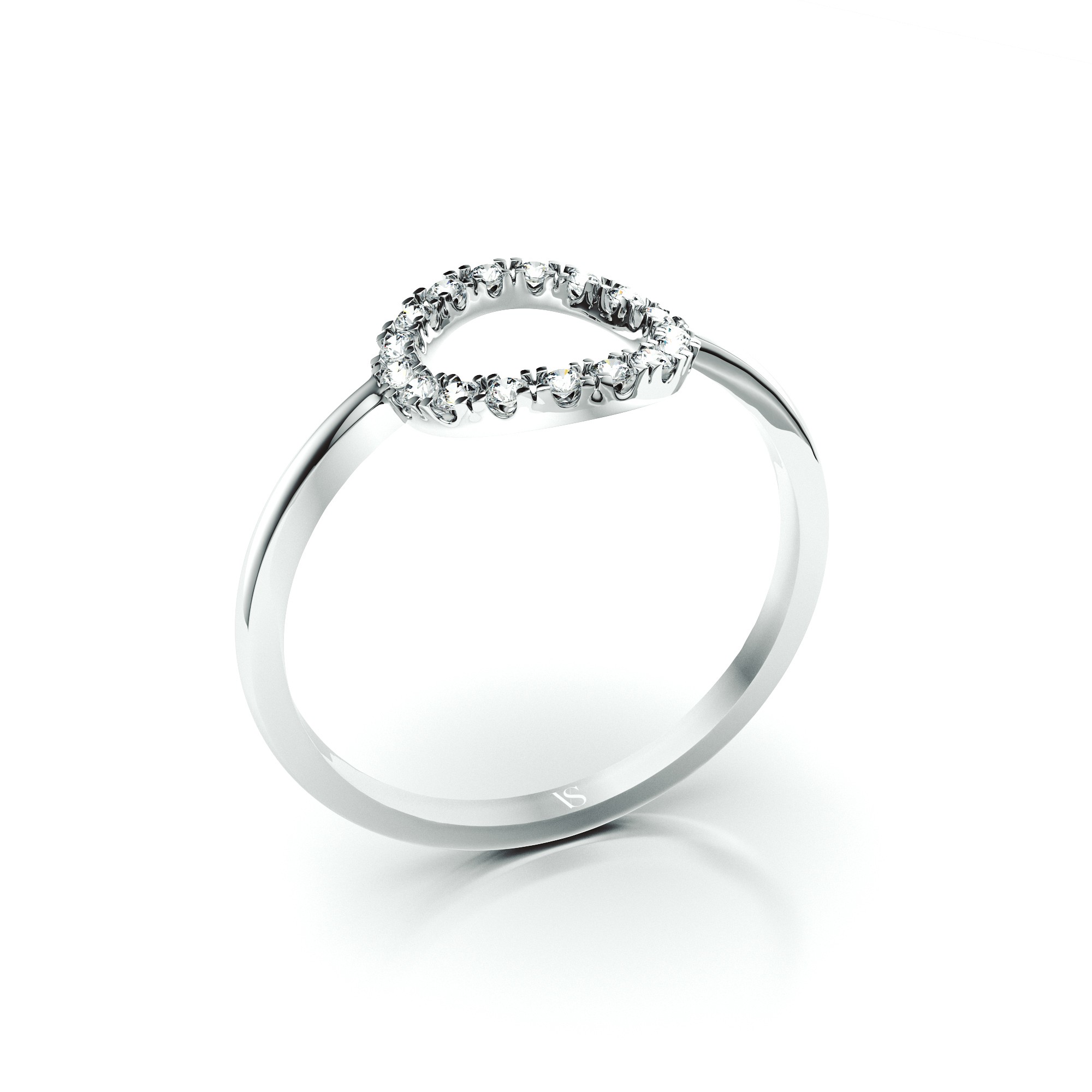 Zásnubní prsten VS075 – bílé zlato
