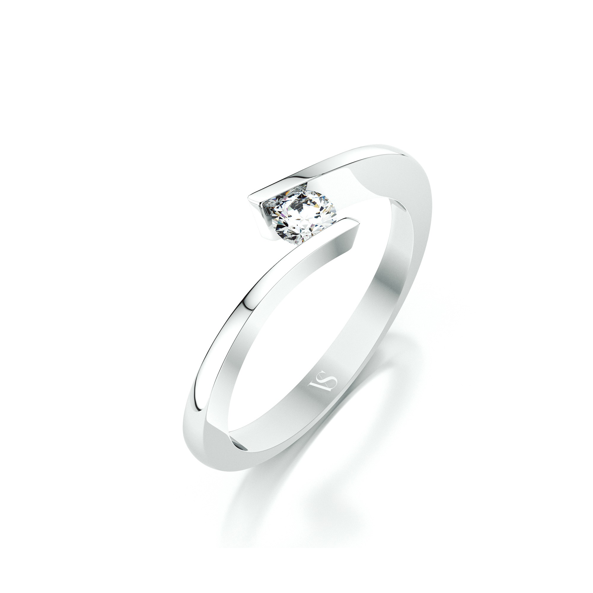 Zásnubní prsten VS084 – bílé zlato
