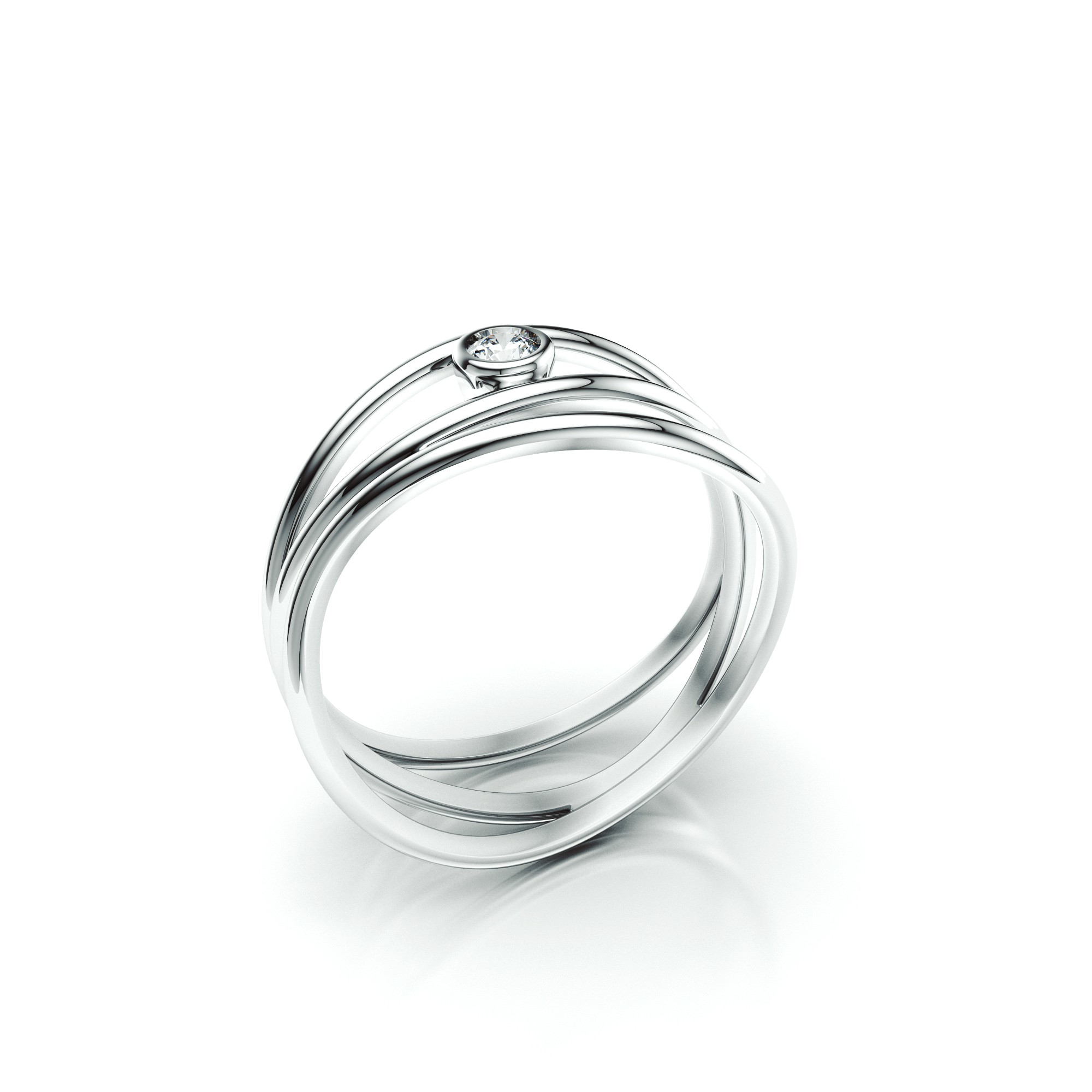 Zásnubní prsten VS089 – bílé zlato