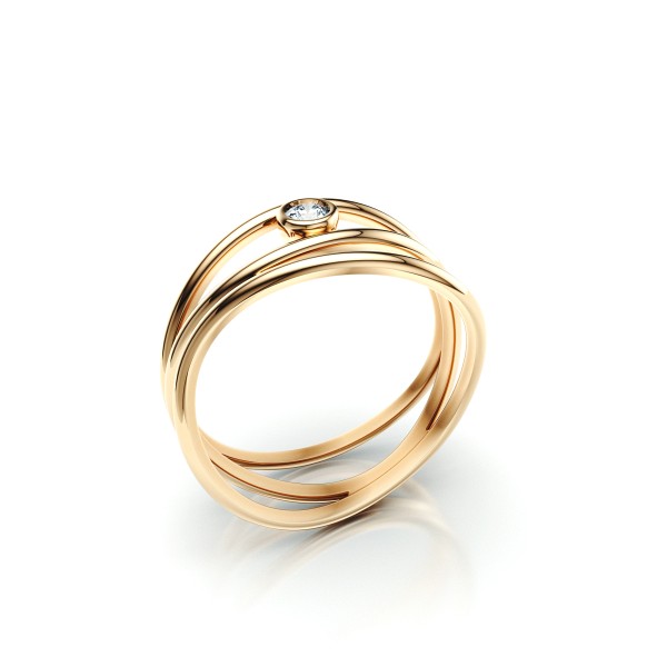 Zásnubní prsten VS089 – žluté zlato