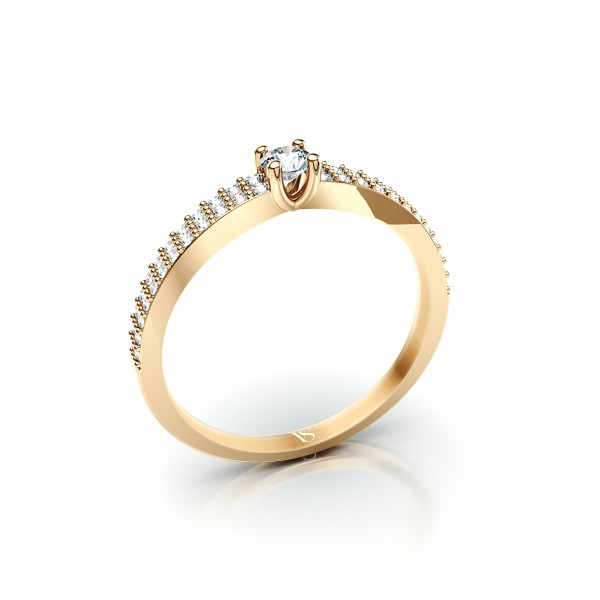 Zásnubní prsten VS092 – žluté zlato