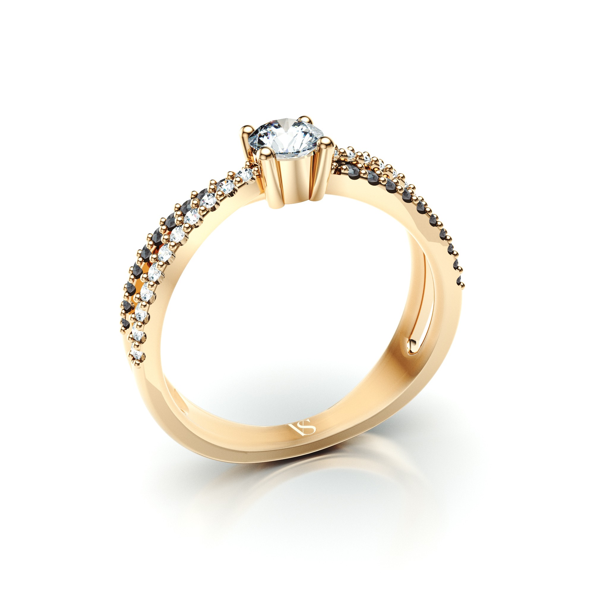 Zásnubní prsten VS099 – žluté zlato