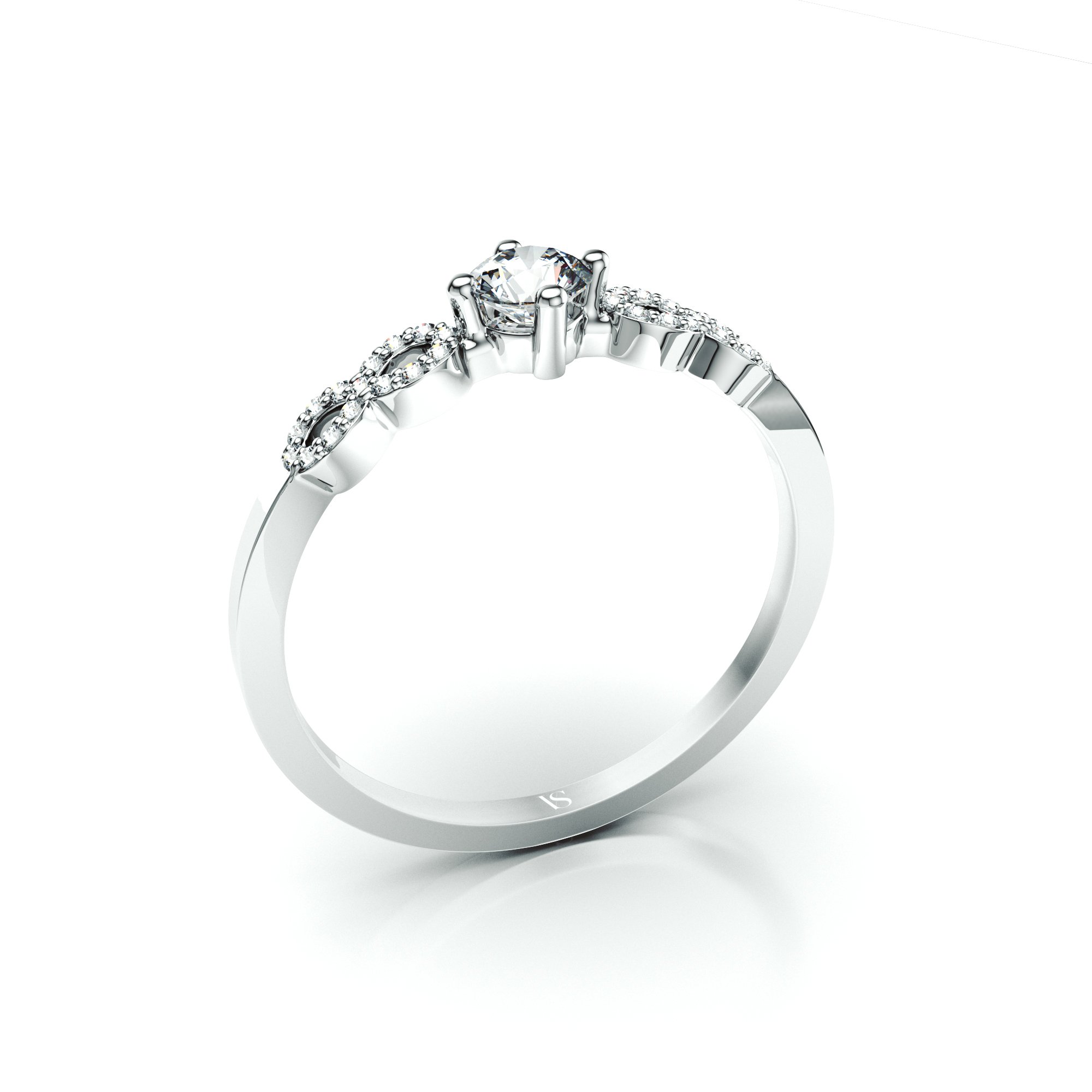 Zásnubní prsten VS121 – bílé zlato