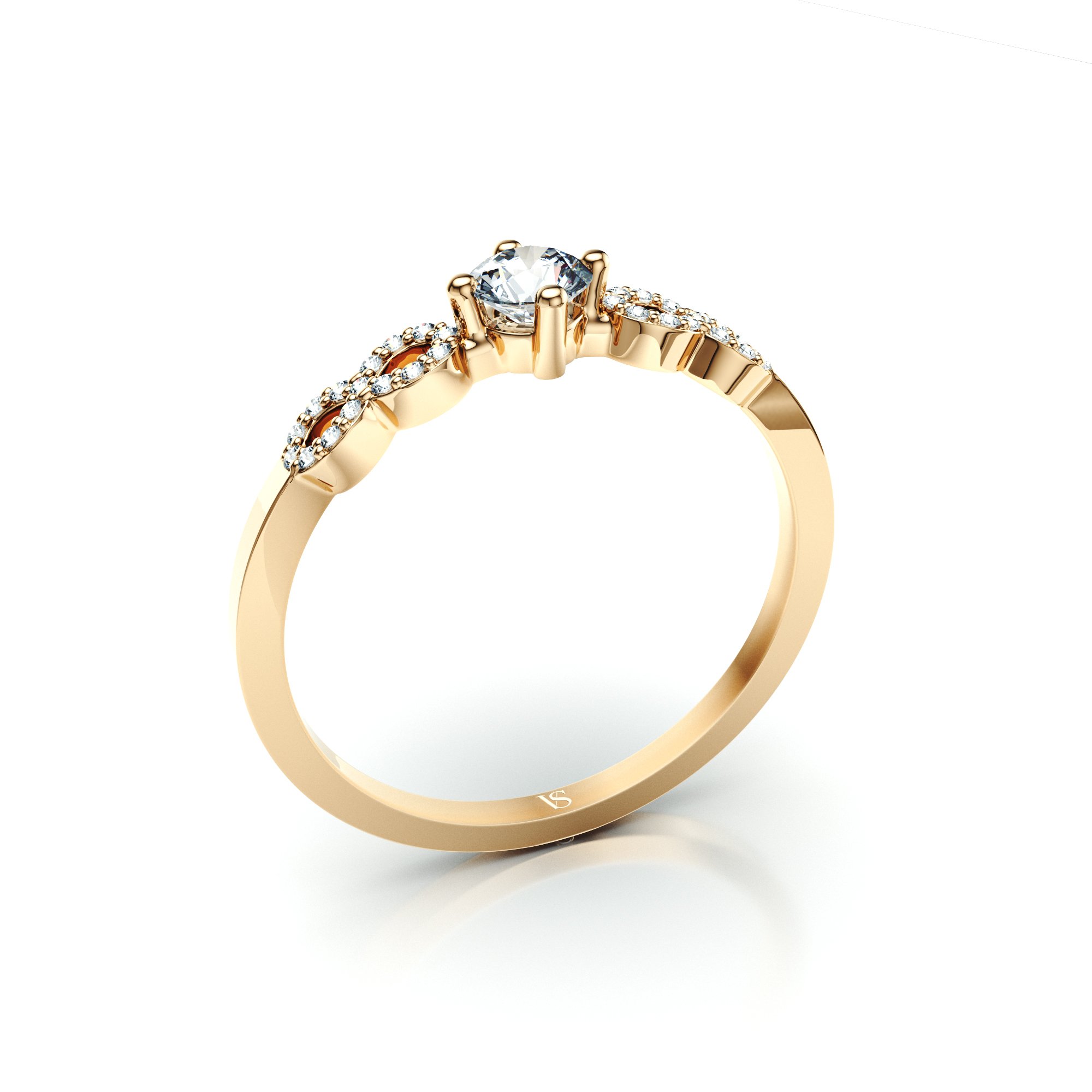 Zásnubní prsten VS121 – žluté zlato