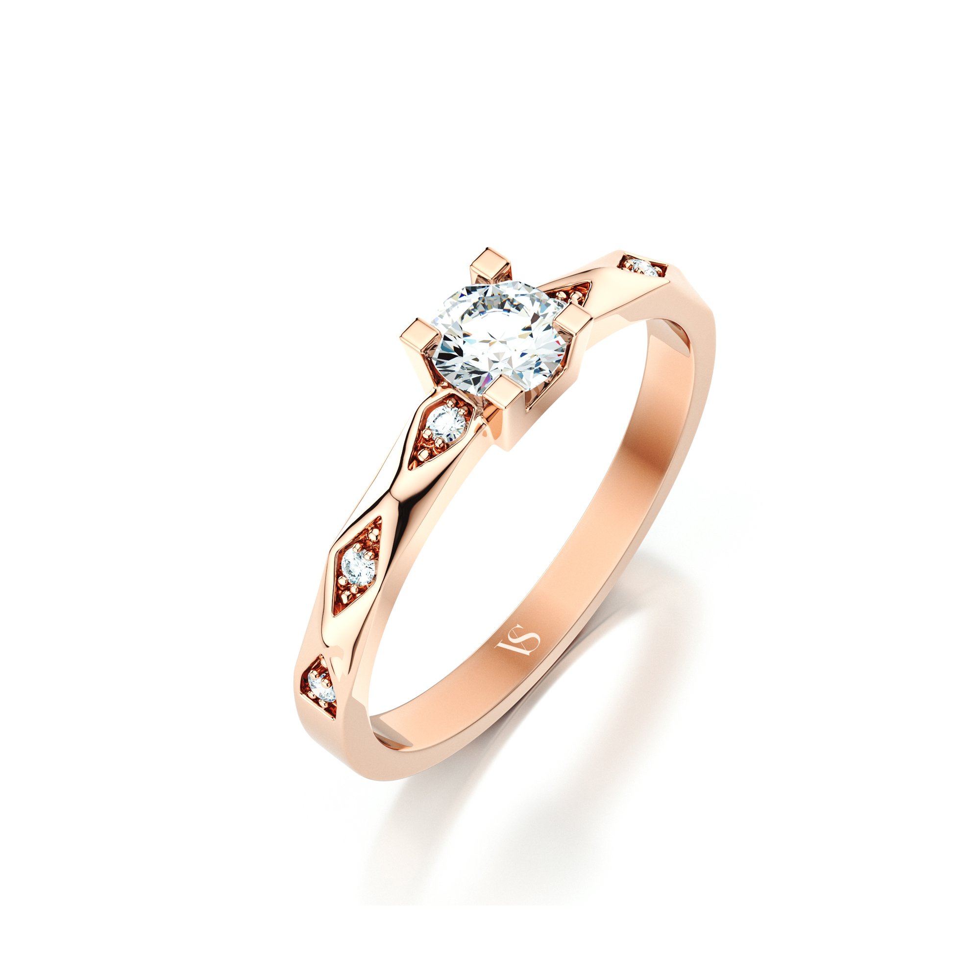 Zásnubní prsten VS123 – růžové zlato