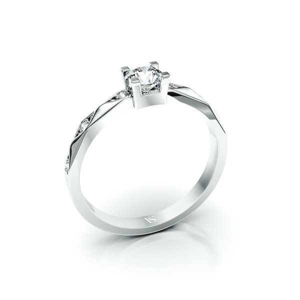 Zásnubní prsten VS123 – bílé zlato
