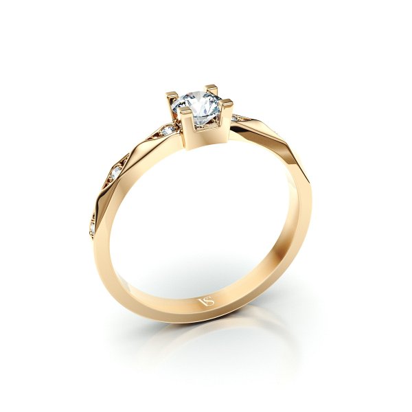 Zásnubní prsten VS123 – žluté zlato